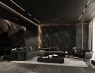 Thiết kế nội thất villa Bình Phước Dark Modern Luxury 400m2 – toàn cảnh không gian nội thất tổng thể