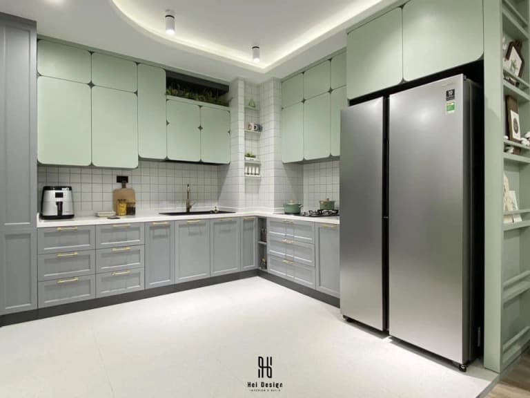 Thiết kế nội thất chung cư Sunrise Riverside 90m2 phong cách hiện đại tone xanh sage