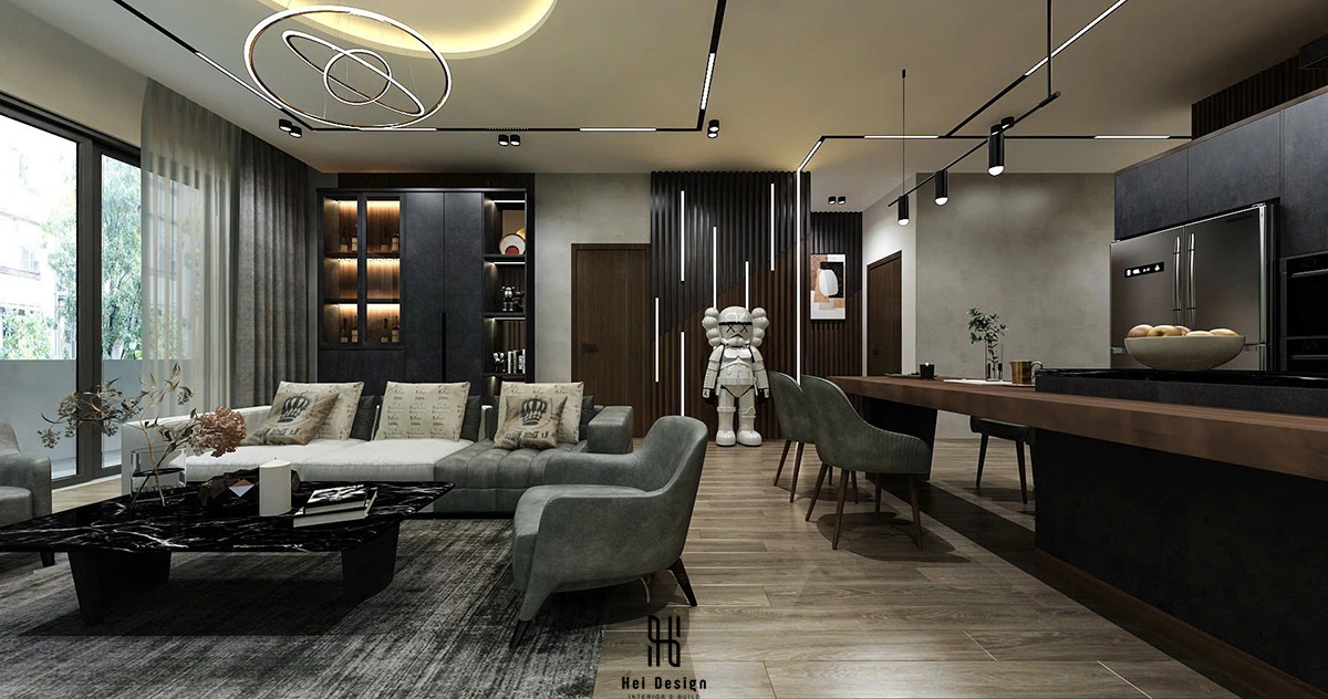 Biệt thự Bình Tân 550m² — Nhà ở kết hợp văn phòng, phong cách Hiện đại — Toàn cảnh công trình