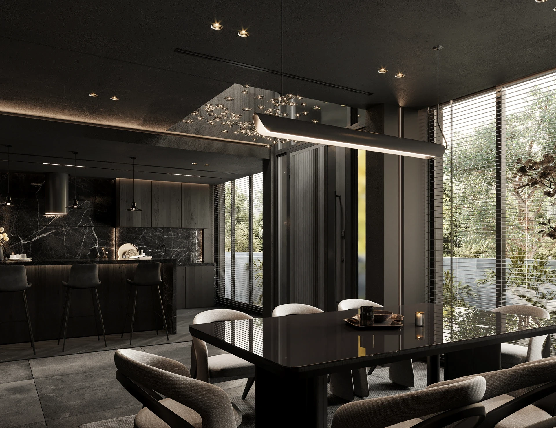 Hình ảnh thiết kế nội thất Dark Black Villa