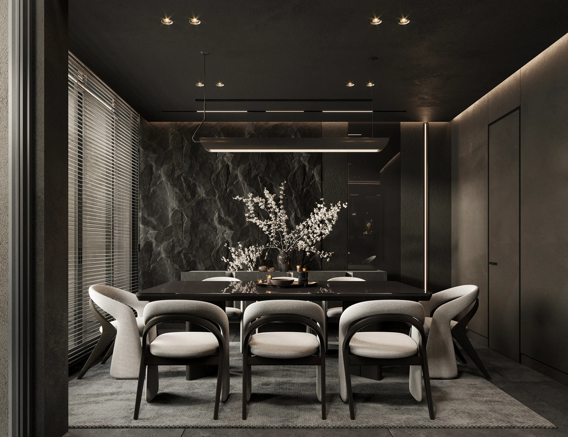 Hình ảnh hoàn thiện nội thất biệt thự Black Dark Modern