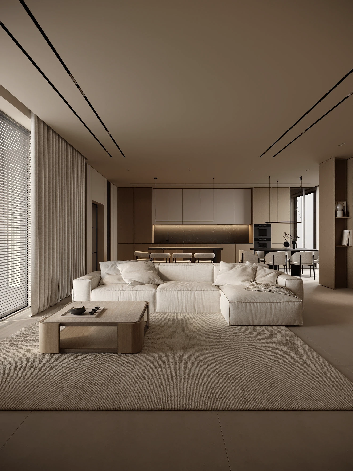 Nhà phố Japandi 280m2 02 phòng ngủ – Toàn cảnh không gian sống