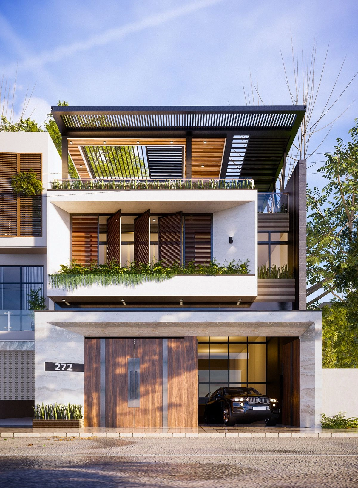 Hình ảnh thiết kế nhà phố hiện đại