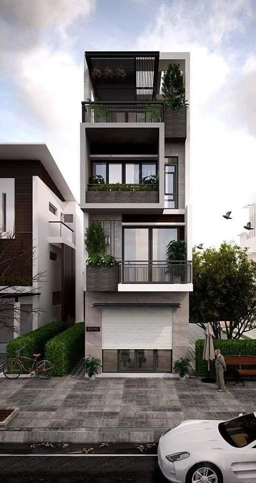 Hình ảnh thiết kế nhà phố hiện đại 3 tầng
