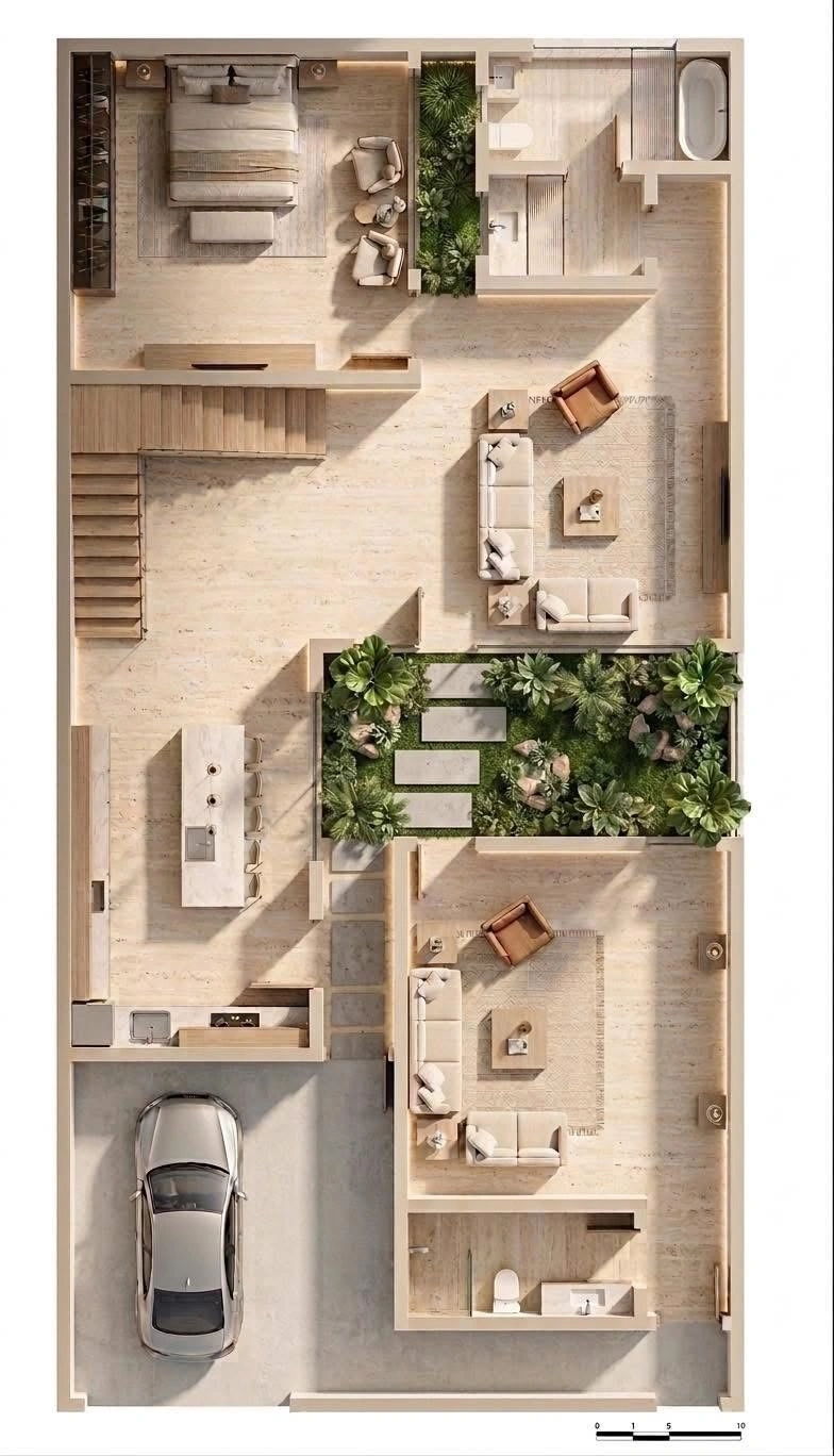 Hình ảnh bố trí mặt bằng công năng nhà phố 150m2