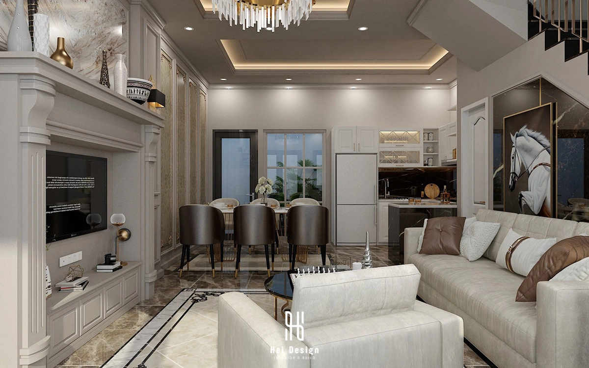 Hình ảnh view nhìn tổng qua khu vực tầng trệt