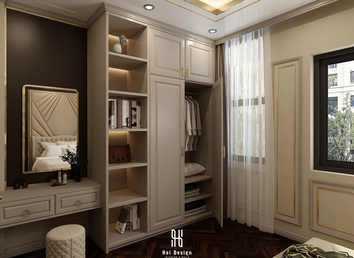 Hình ảnh thiết kế tủ áo cho phòng ngủ phụ