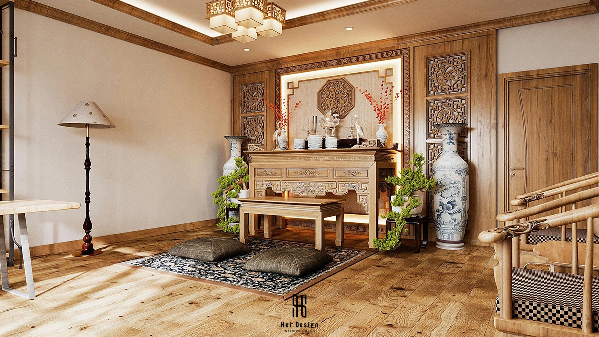 Hình ảnh thiết kế phòng thờ