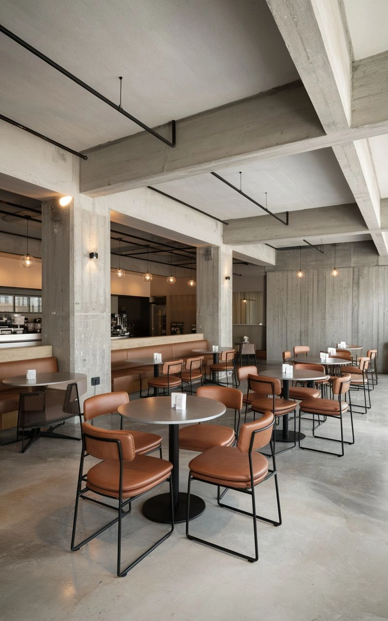 Hình ảnh thiết kế quán café phong cách industrial