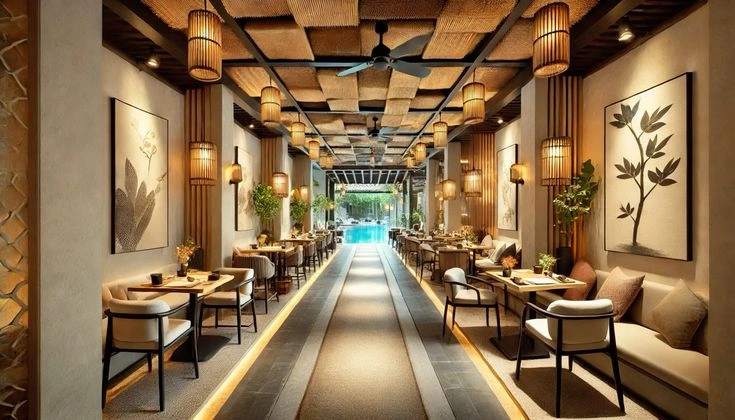 Hình ảnh bố trí nhiều loại kích thước bàn để đa dạng tệp khách sử dụng khi vào nhà hàng