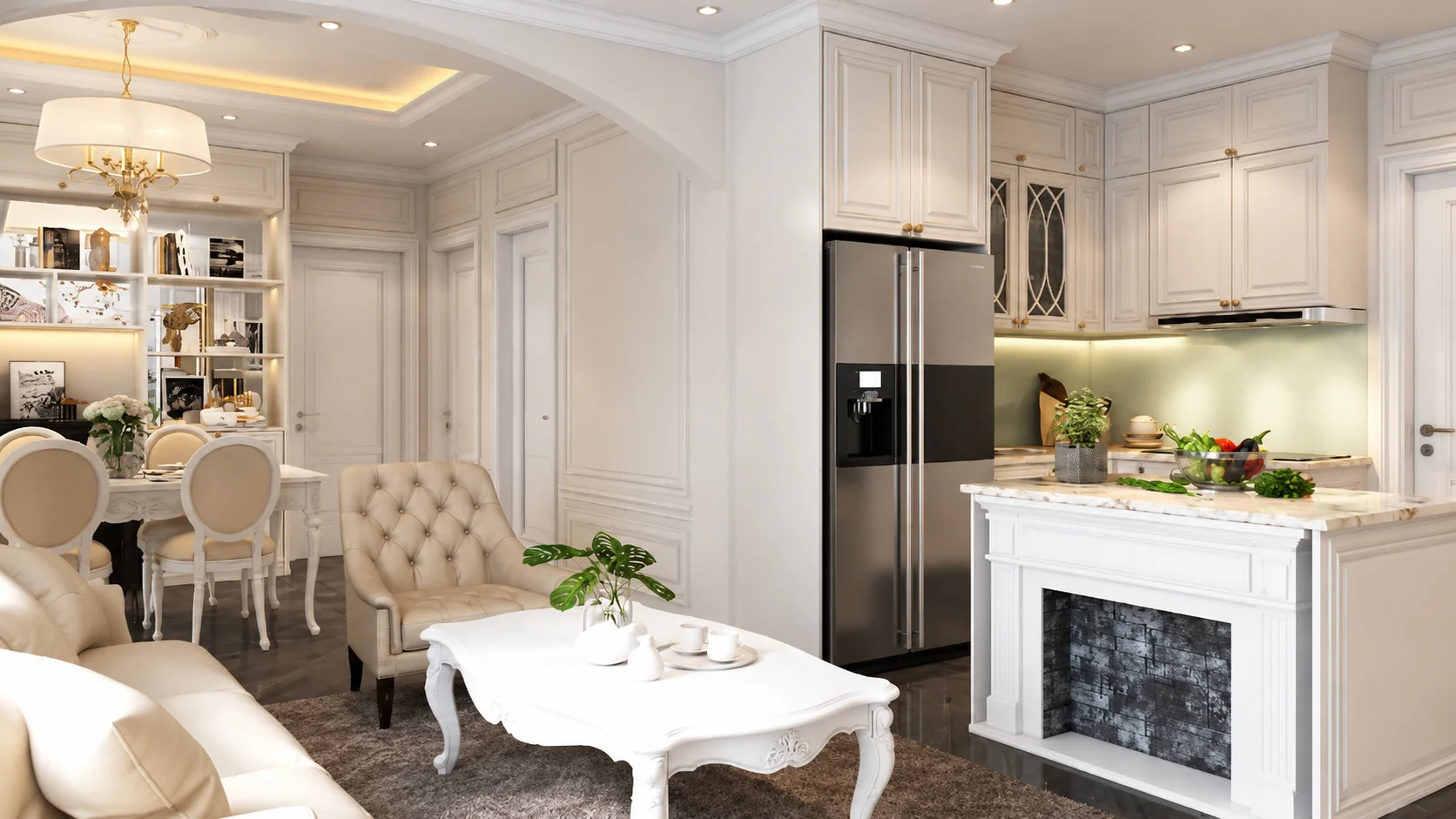 thiết kế nội thất chung cư 2 phòng ngủ