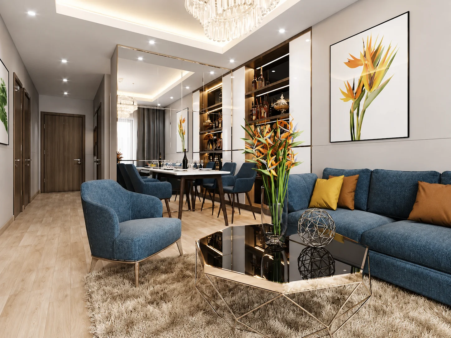 Thiết kế nội thất chung cư 2 phòng ngủ