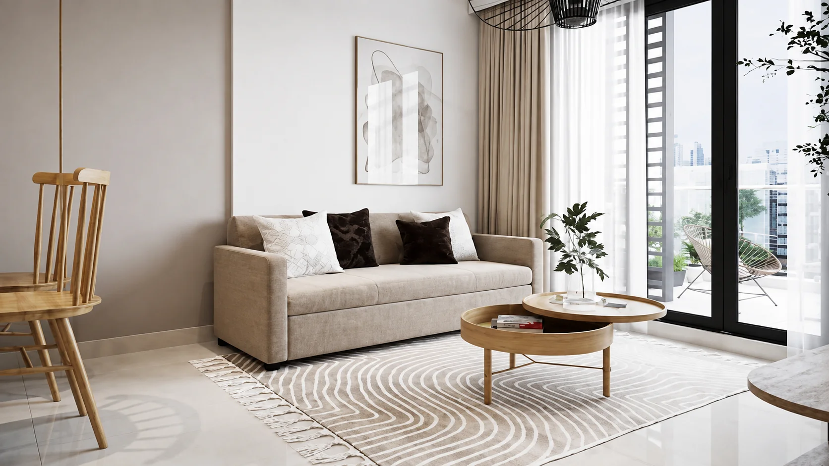 Thiết kế nội thất chung cư 2 phòng ngủ