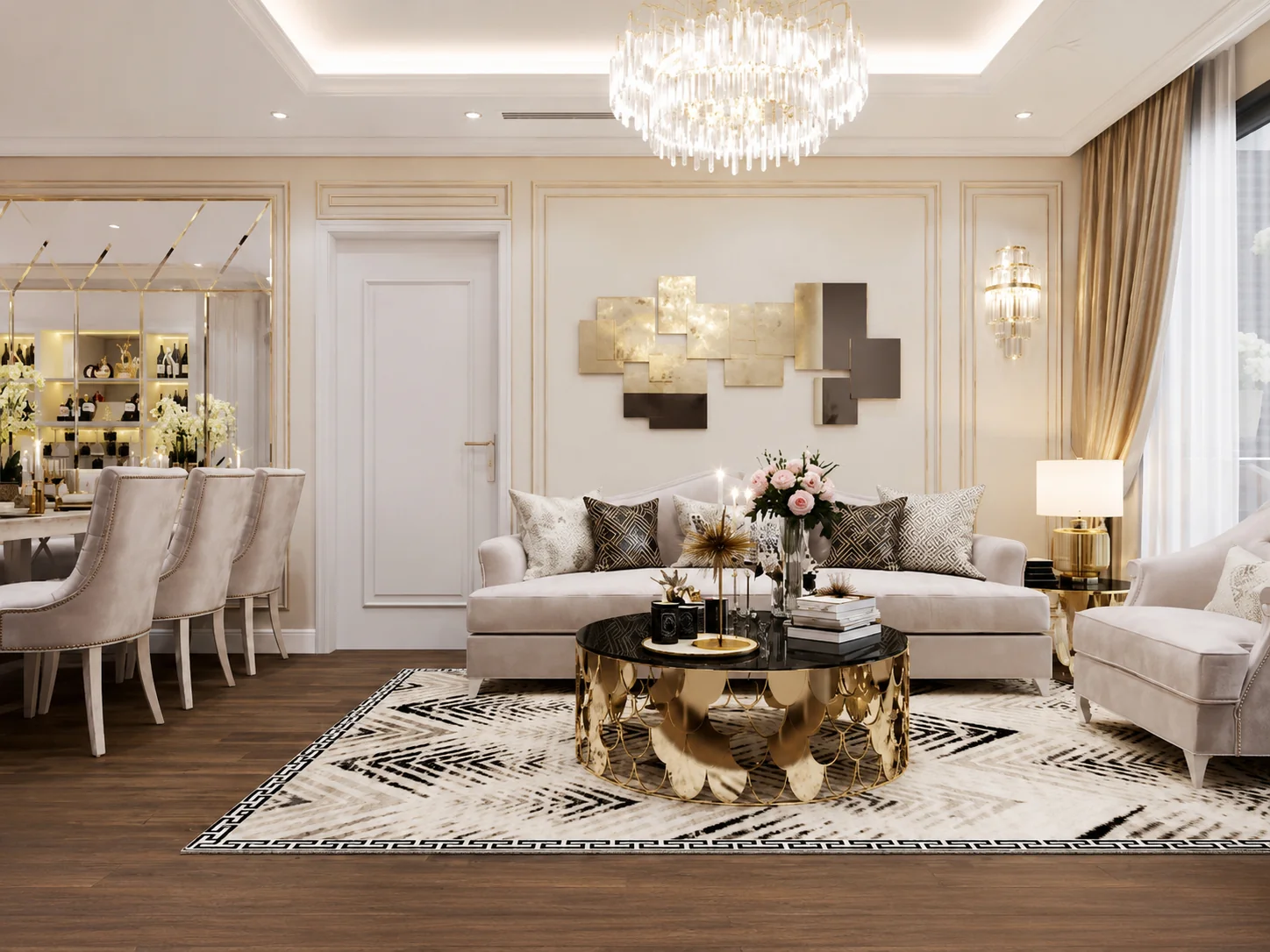 Trang trí phòng khách 15m2