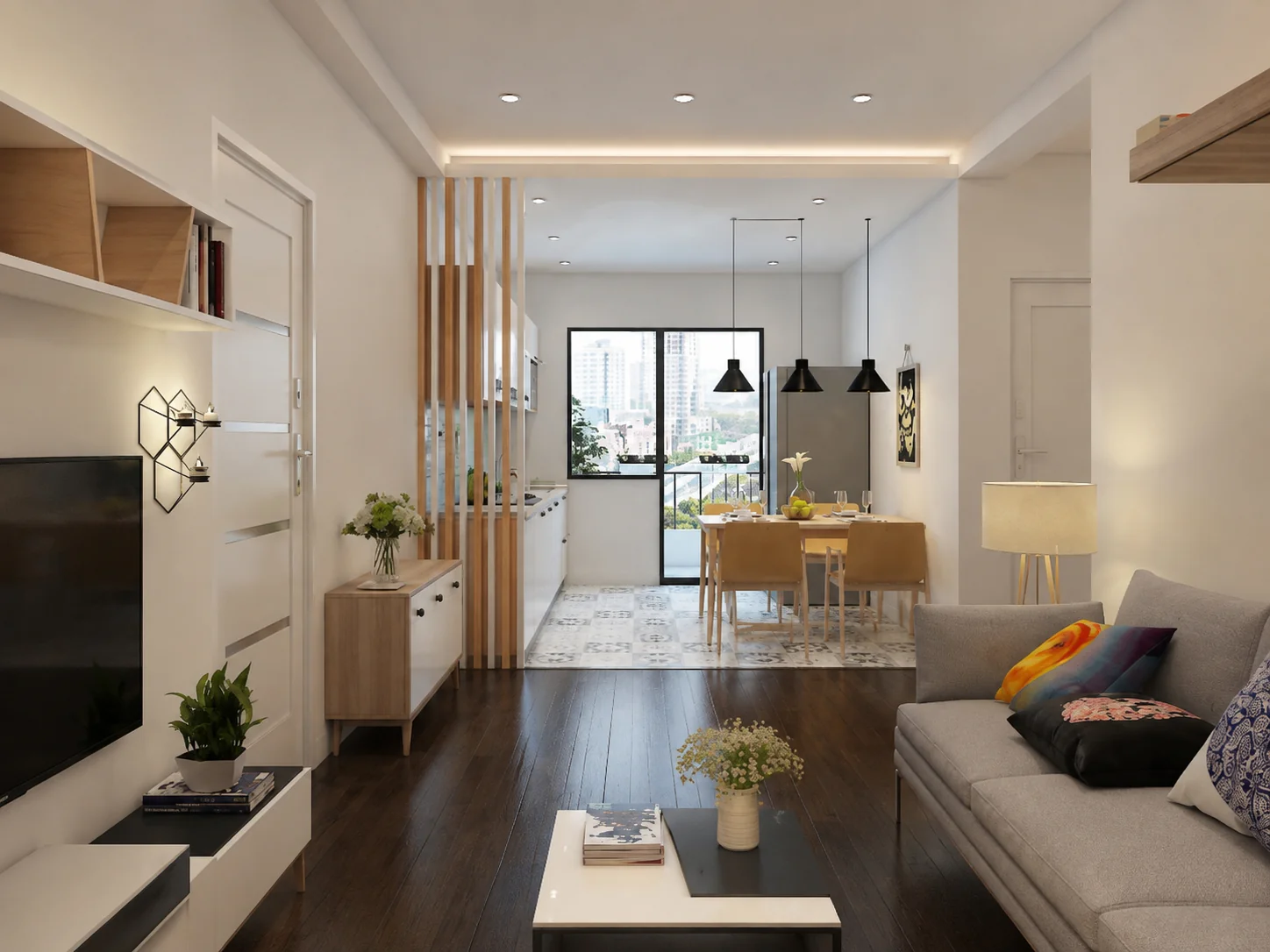 Trang trí phòng khách 15m2