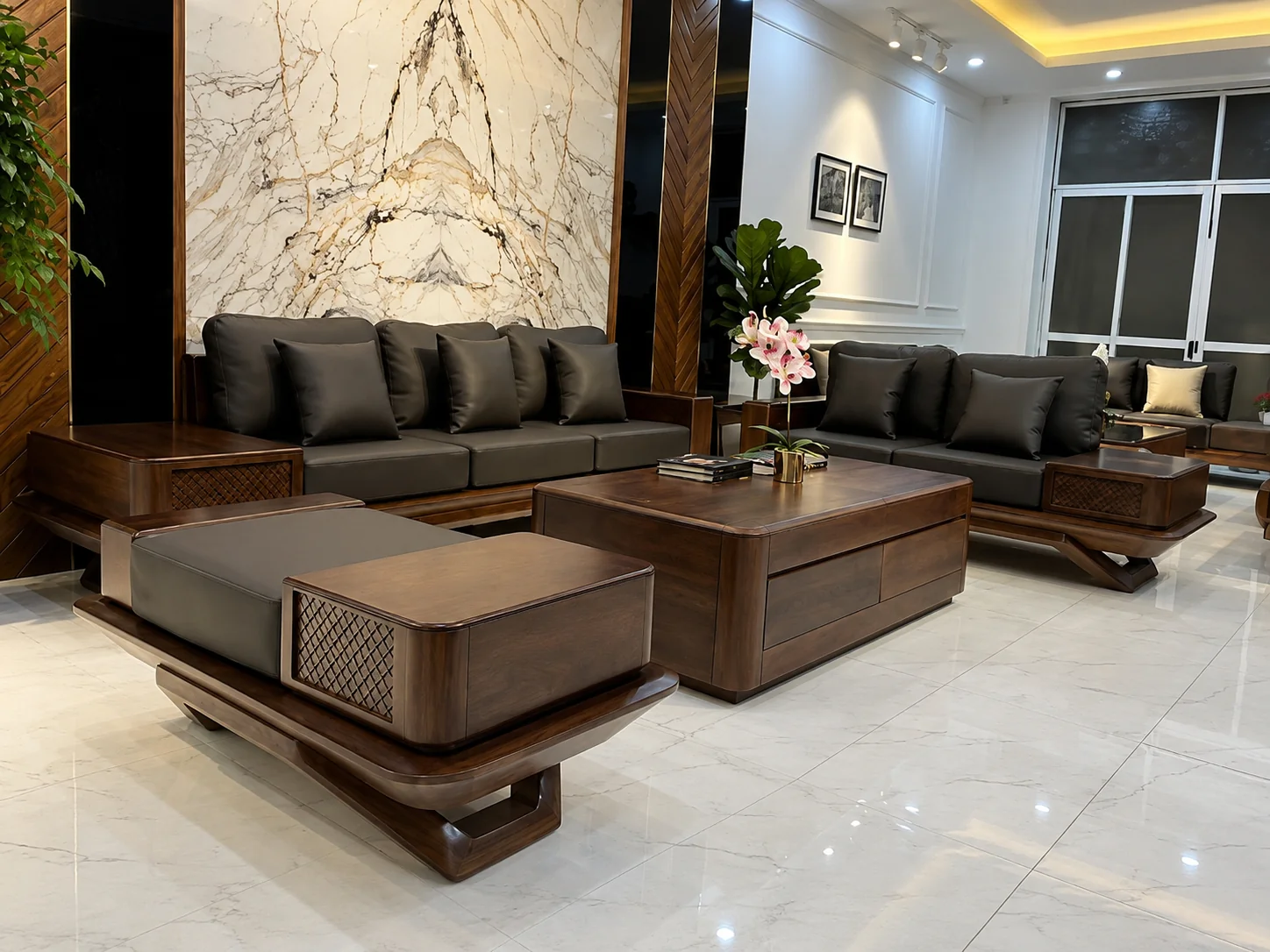 Bàn trà gỗ óc chó