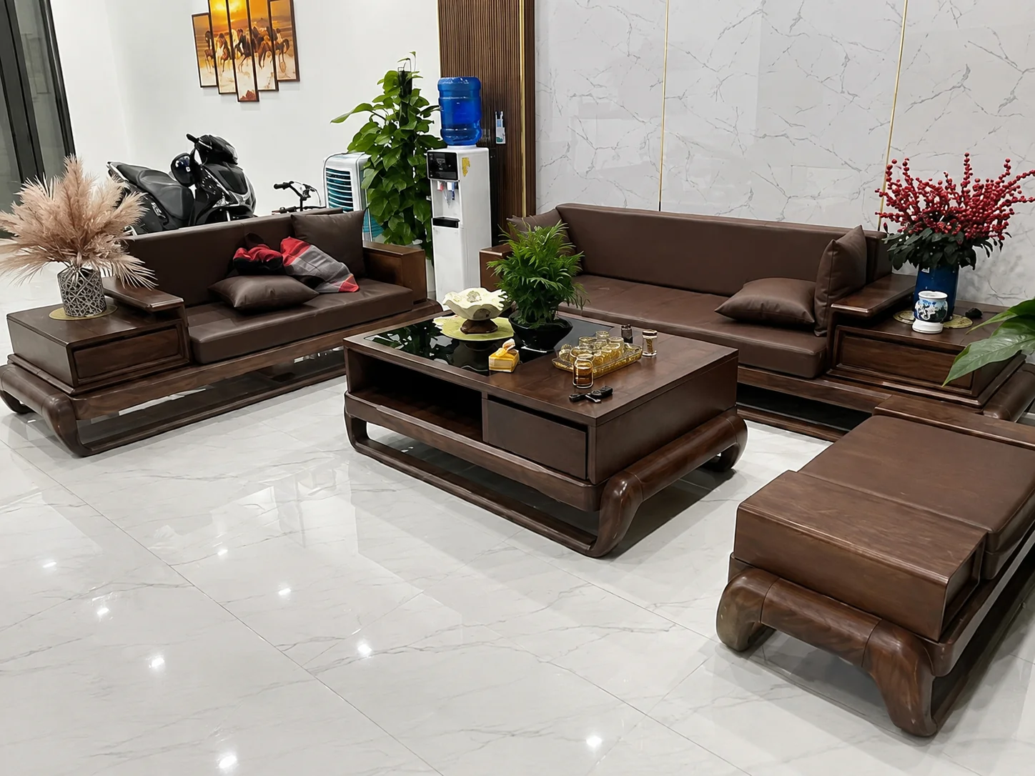 Bàn trà gỗ óc chó