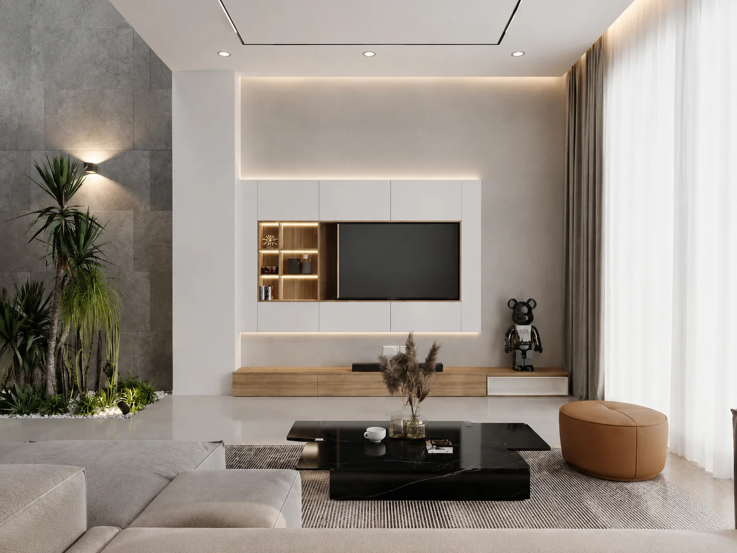 Trang trí âm tường phòng khách đẹp