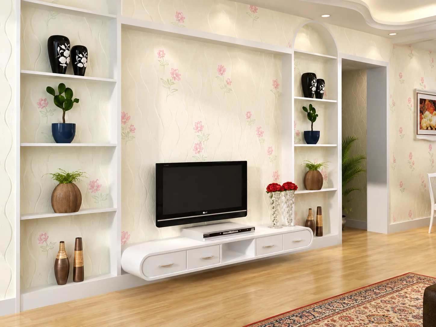 Trang trí âm tường phòng khách đẹp