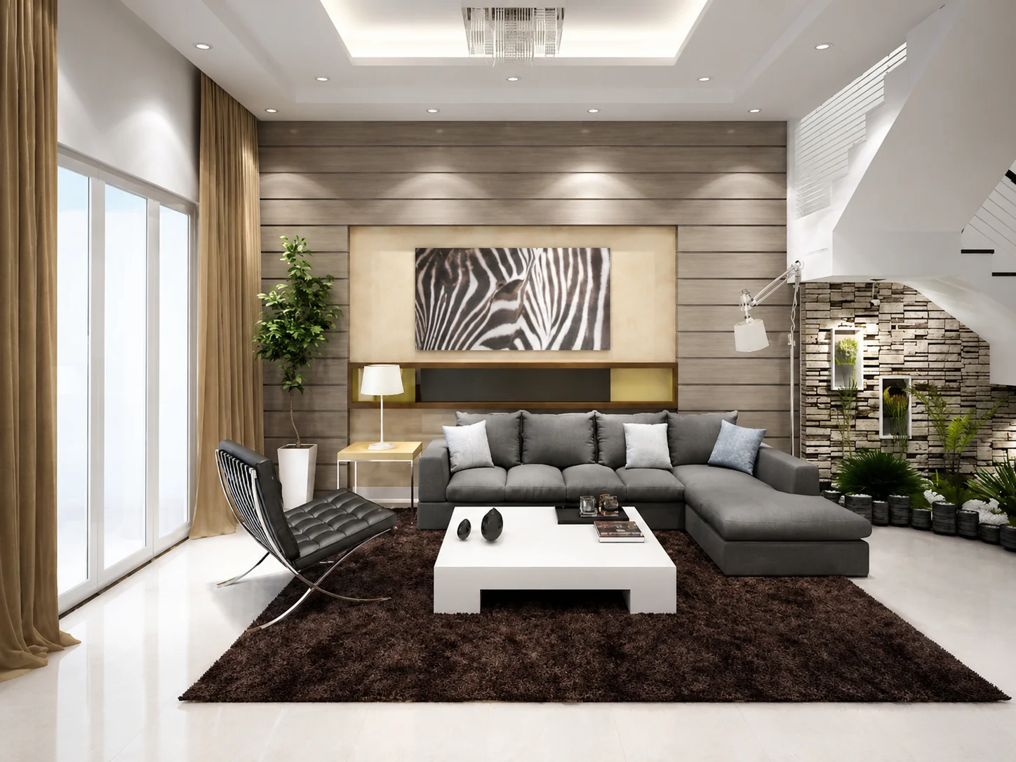 Trang trí âm tường phòng khách đẹp