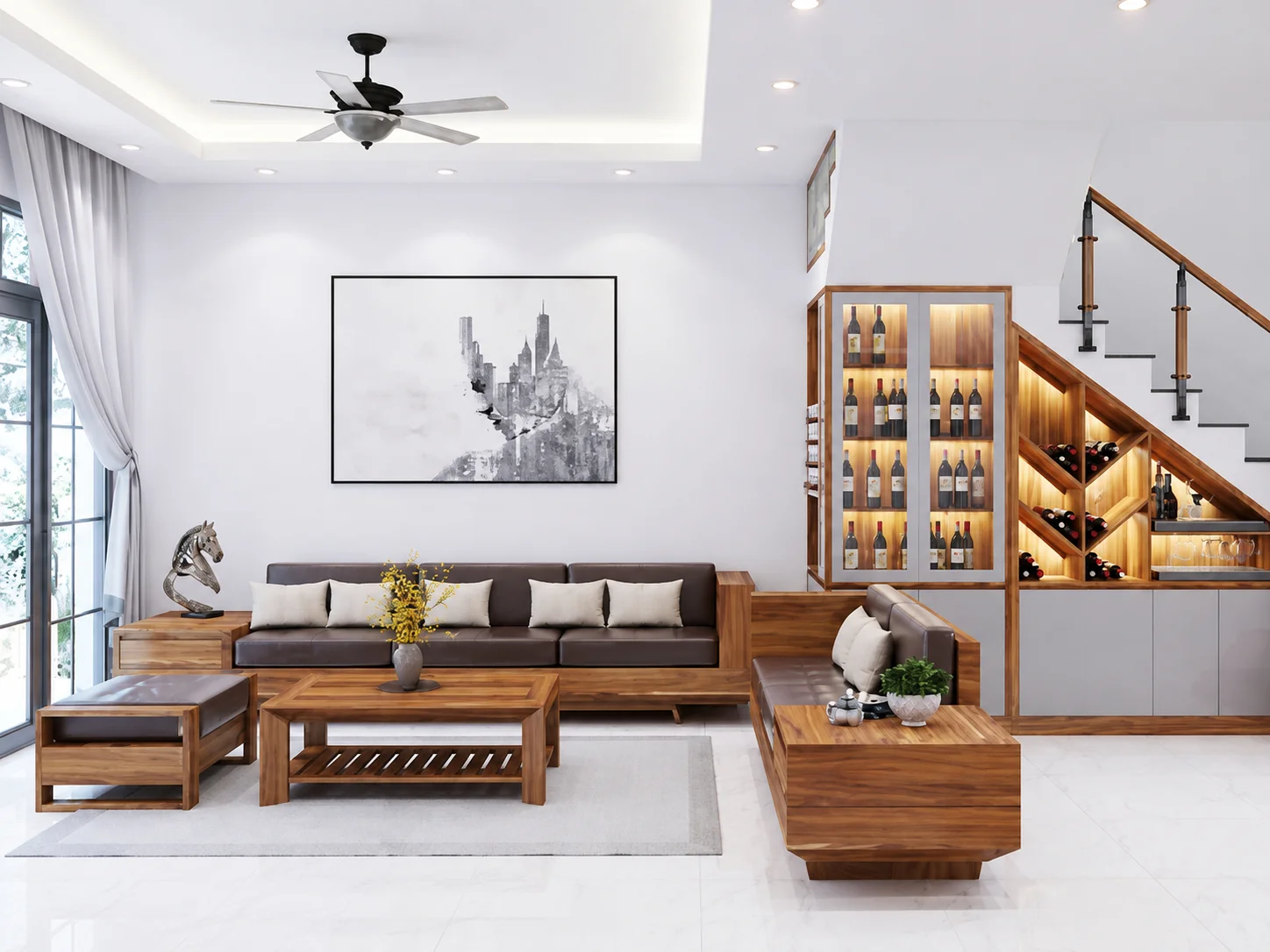 Trang trí âm tường phòng khách đẹp