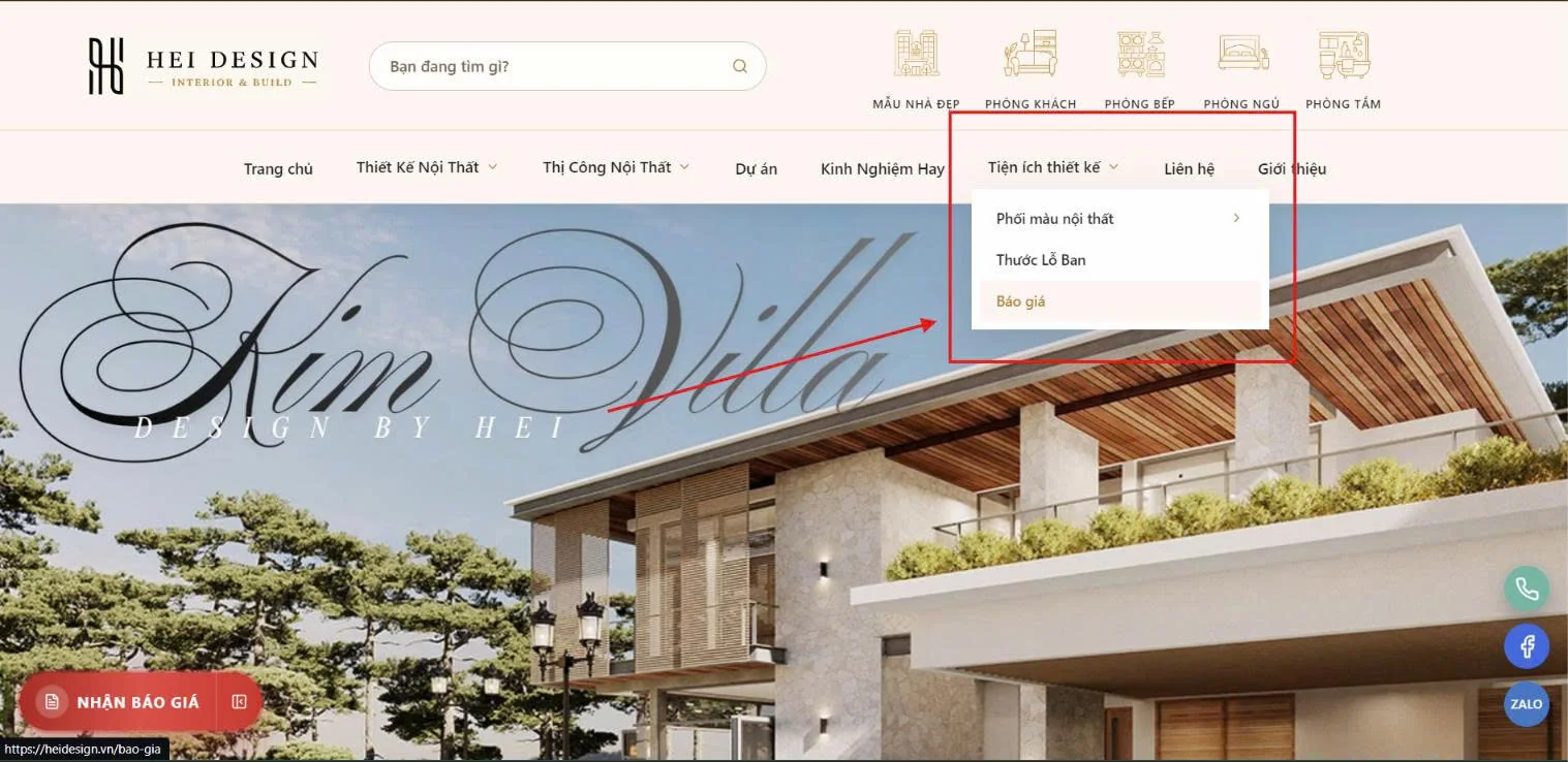 Hướng dẫn chuyển trang qua trang báo giá tự động