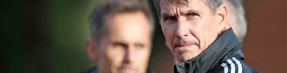 U16 Germany v U16 Austria - International Friendly DELMENHORST, GERMANY - SEPTEMBER 05: Michael Prus, head coach of U16 Germany looks on during the international friendly match between U16 Germany and U16 Austria at Staedtisches Stadion an der Duesternortstrasse on September 05, 2019 in Delmenhorst, Germany. (Photo by Cathrin Mueller/Getty Images for DFB)
