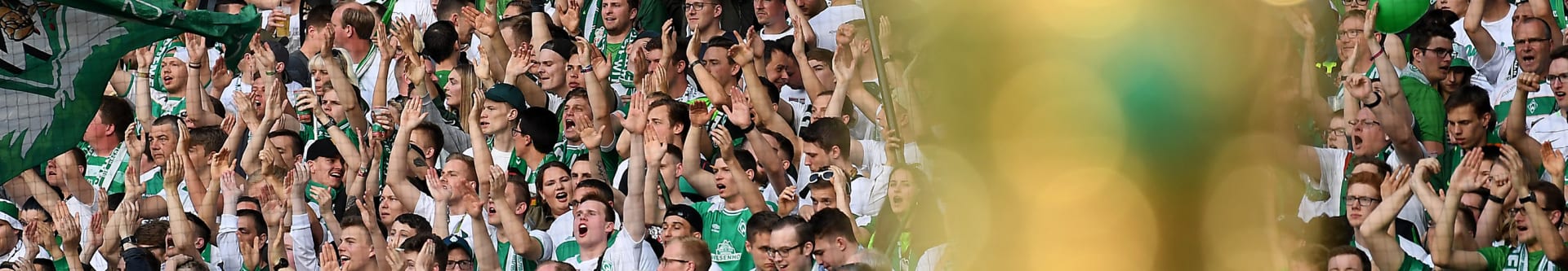 BREMEN, GERMANY - APRIL 24: Fans of Werder Bremenprior to the DFB Cup semi final match between Werder Bremen and FC Bayern Muenchen at Weserstadion on April 24, 2019 in Bremen, Germany. (Photo by Stuart Franklin/Bongarts/Getty Images)