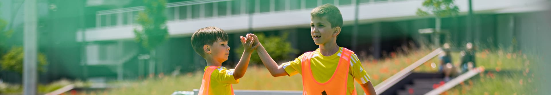 Leuchtturmveranstaltung "Kitz meets der Nationalmannschaft" Leuchtturmveranstaltung "Kitz meets der Nationalmannschaft", "Wir fuer euch" - Die Stiftung der deutschen Nationalmannschaft, DFB-Campus, Frankfurt am Main, 28.05.2023, Foto: Yuliia Perekopaiko/DFB