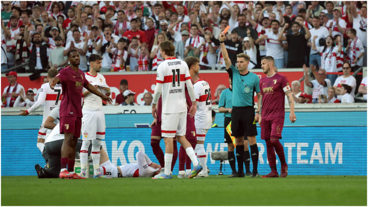 Samuel Essende,FC Augsburg,VfB Stuttgart,Rote Karte