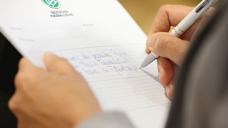 FRANKFURT AM MAIN, GERMANY - JANUARY 20: 'FF27 - Strategie Frauen im Fußball' Workshop at DFB-Campus on January 20, 2023 in Frankfurt am Main, Germany. (Photo by Alex Grimm/Getty Images for DFB)