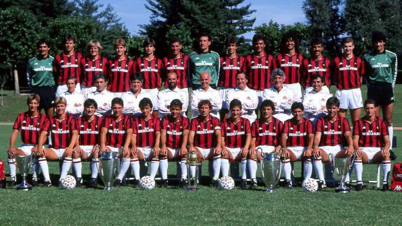 Teamfoto vom AC Mailand 1989.