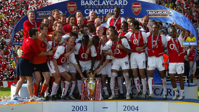 Arsenal FC feiert die Meisterschaft.