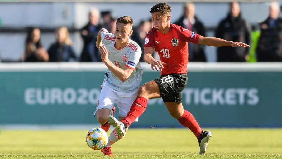 Spaniens U17 Nationalspieler gegen Österreichs U17 Nationalspieler © 2019 Eóin Noonan/Sportsfile Spaniens U17 Nationalspieler gegen Österreichs U17 Nationalspieler © 2019 Eóin Noonan/Sportsfile