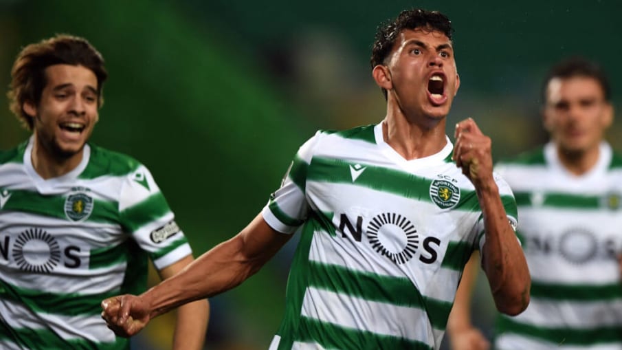 Sporting bejubelt einen Treffer im Derby gegen Benfica. ©2021 Getty Images/ de Melo Moreira Sporting bejubelt einen Treffer im Derby gegen Benfica. ©2021 Getty Images/ de Melo Moreira