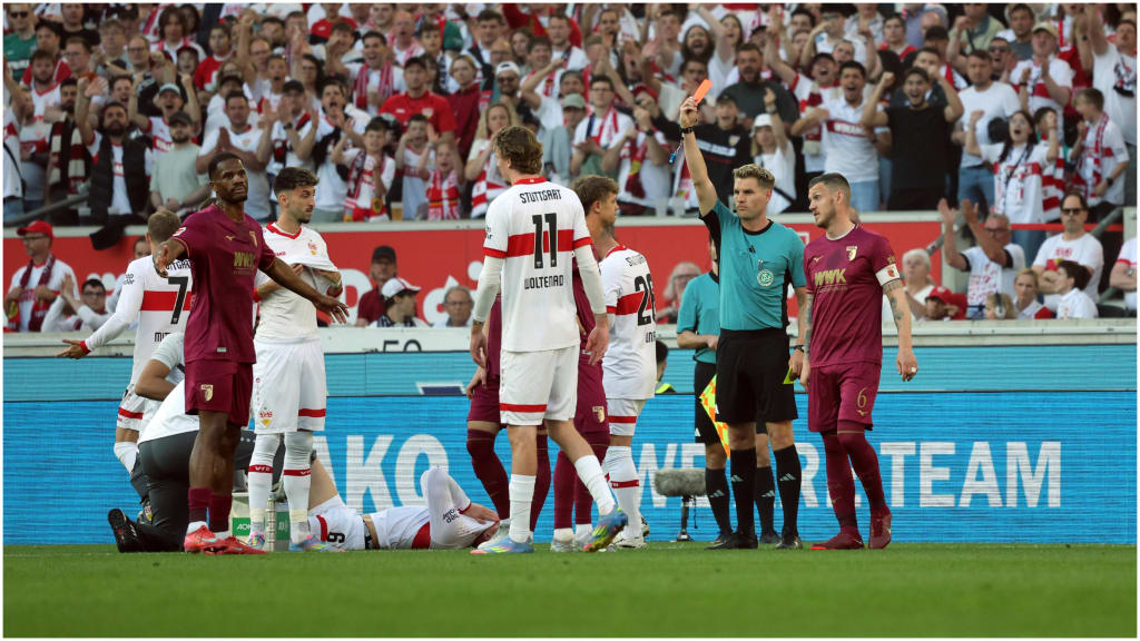 Samuel Essende,FC Augsburg,VfB Stuttgart,Rote Karte