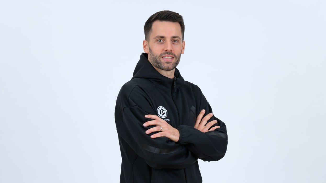 FRANKFURT AM MAIN, GERMANY - NOVEMBER 25: Patrick Irmler poses for a photo  at DFB-Campus on November 25, 2024 in Frankfurt am Main, Germany. (Photo by Christian Kaspar-Bartke/Getty Images for DFB)