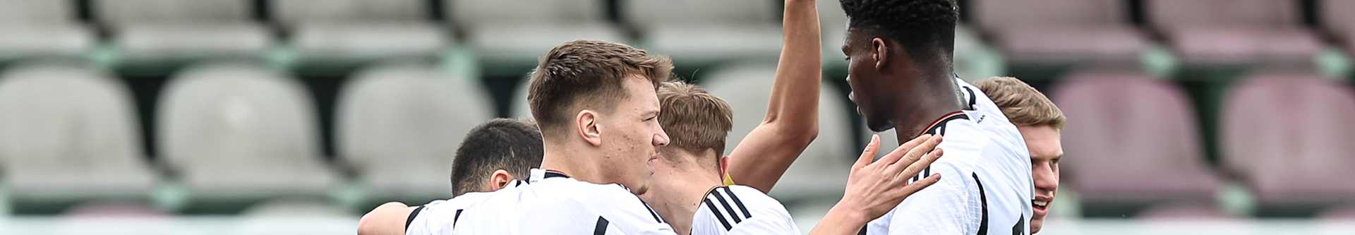 VRBOVEC, CROATIA - MARCH 26: Players of Germany celebrate after the goal during the UEFA Under19 European Championship Qualifier match between Türkiye and Germany on March 26, 2024 in Vrbovec, Croatia. (Photo by David Balogh/Getty Images for DFB)