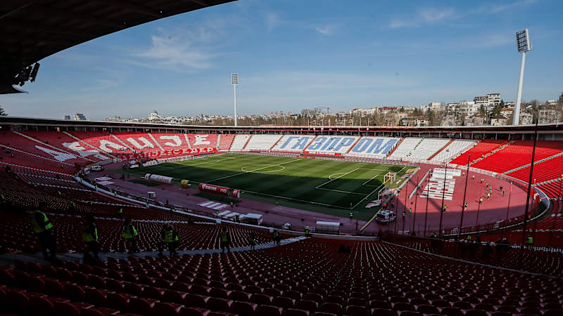 Serbien - Deutschland BELGRADE, SERBIA - MARCH 09: General view of stadium Rajko Mitic prior to the Super Liga match between FK Crvena Zvezda and FK Partizan at Stadium Rajko Mitic on March 09, 2024 in Belgrade, Serbia. (Photo by Srdjan Stevanovic/Getty Images)