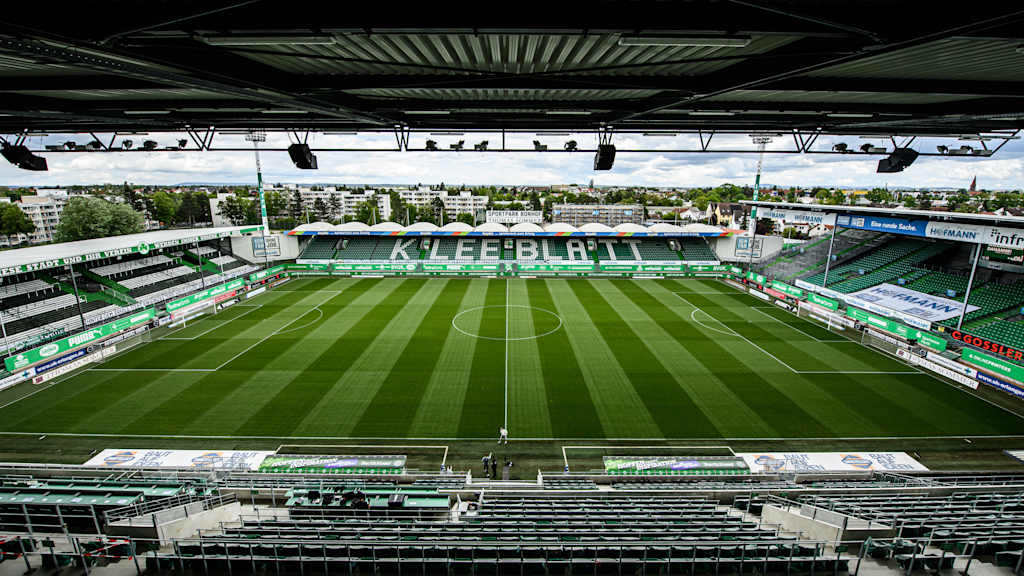 FÜRTH, GERMANY - MAY 23: A general view prior to the Second Bundesliga match between SpVgg Greuther Fürth and Fortuna Düsseldorf at Sportpark Ronhof Thomas Sommer on May 23, 2021 in Fürth, Germany. (Photo by Sebastian Widmann/Bundesliga/Bundesliga Collection via Getty Images)