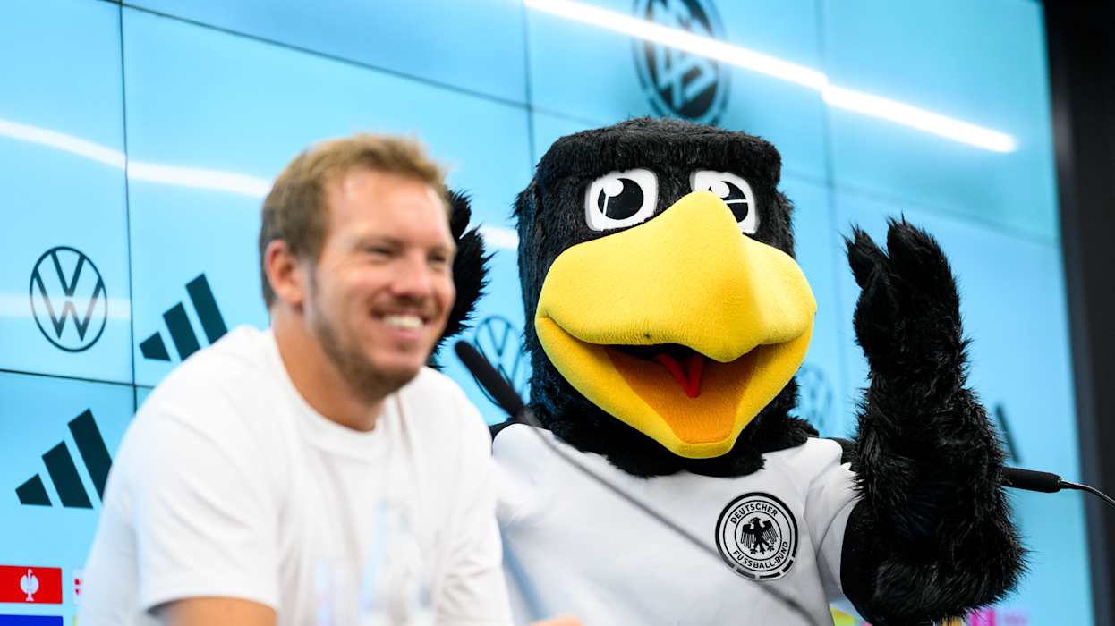 FRANKFURT AM MAIN, GERMANY - SEPTEMBER 13: Julian Nagelsmann during a press conference at the - Wochenende des Amateurfussballs at DFB-Campus on September 13, 2025 in Frankfurt am Main, Germany. (Photo by Neil Baynes/Getty Images)