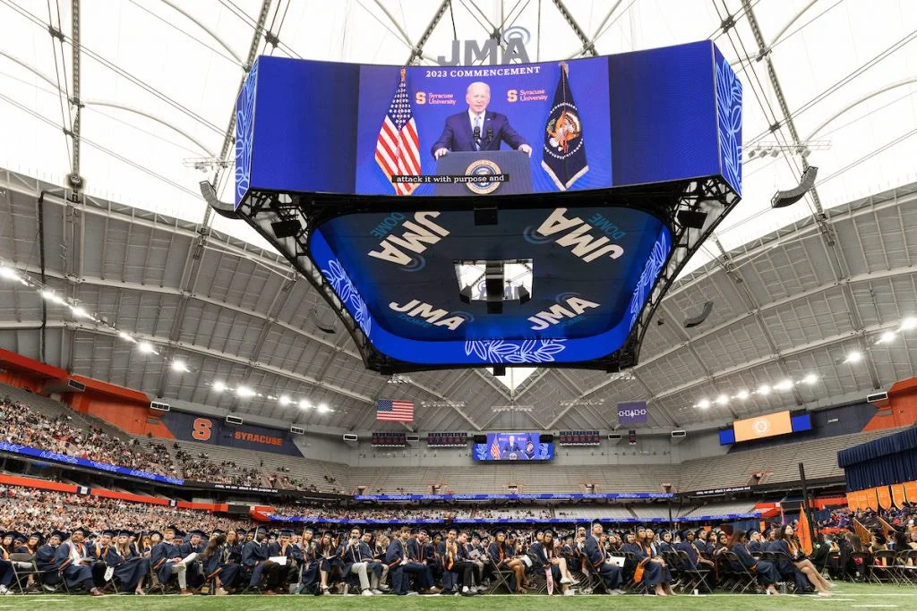 Grad from SU and Biden gave a speech