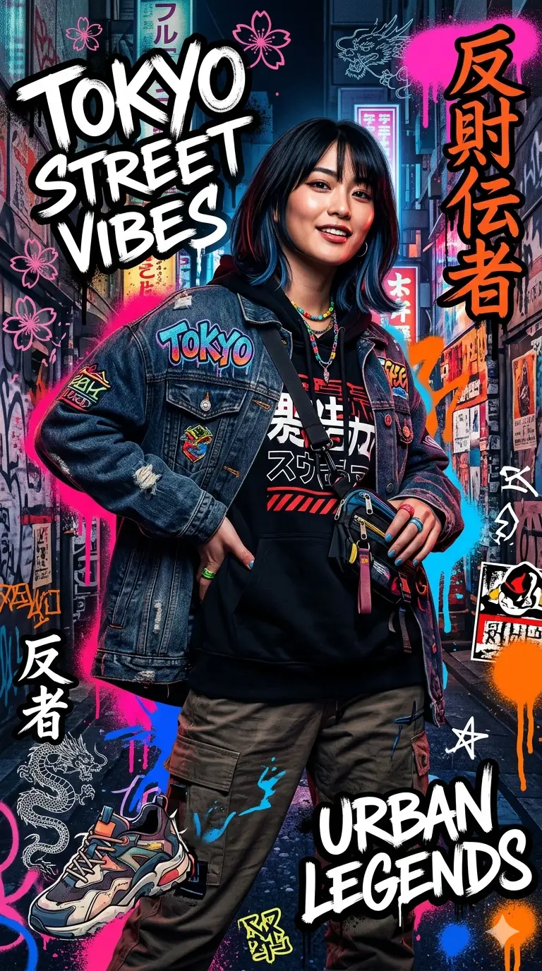 TOKYO GRAFFITI FASHION: Urban Neon Rebellion Editorial