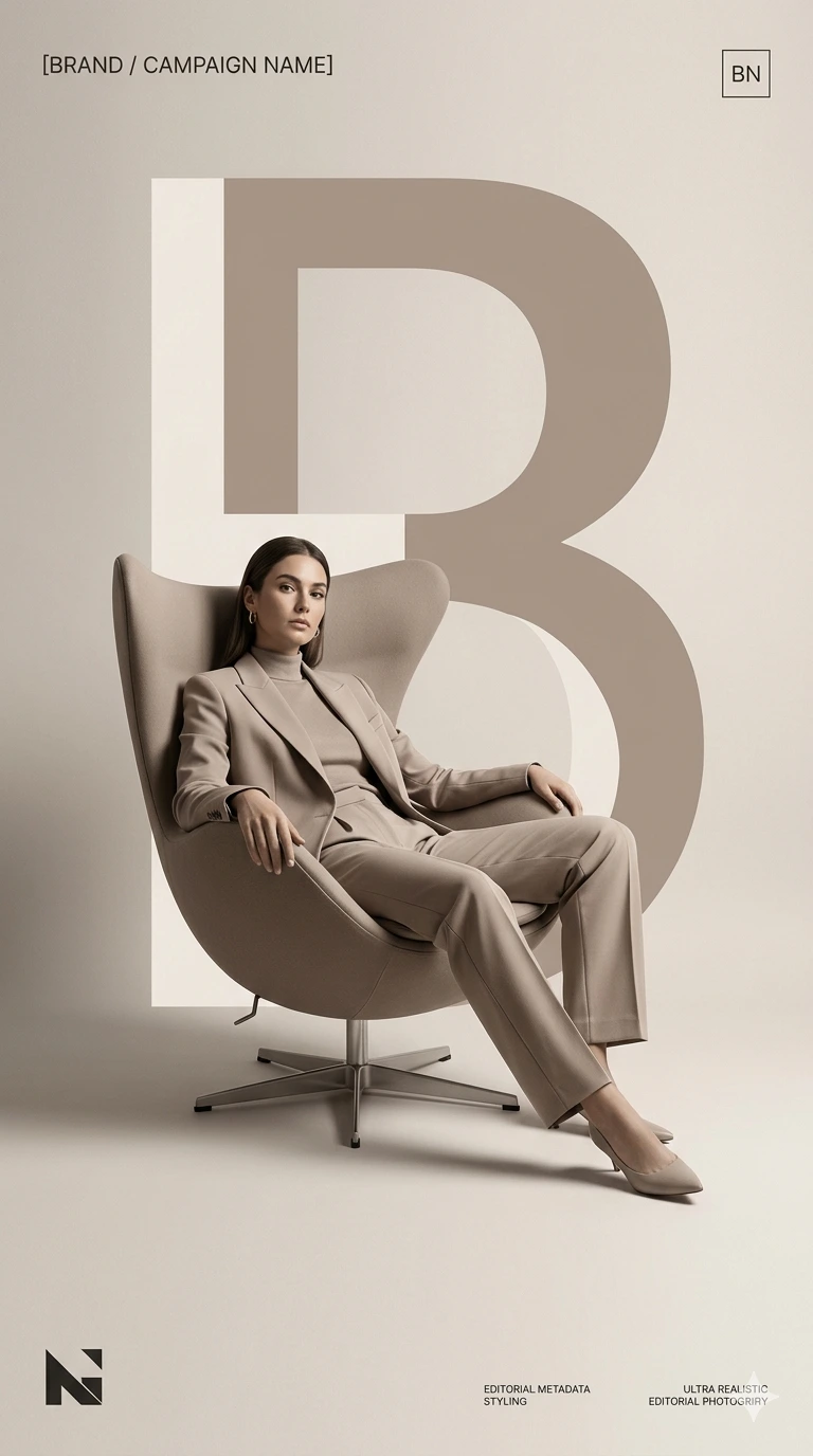 MONOCHROME IDENTITY: Modern Luxury Editorial Branding Campaign