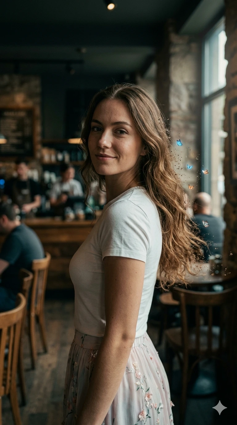 Cinematic Café Glow (AI Portrait)
