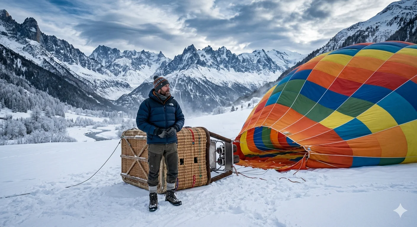 Frozen Ascent — Hot Air Balloon Expedition