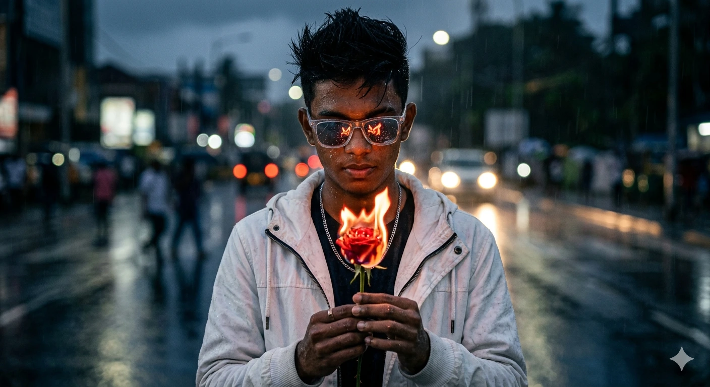 Flaming Rose — Rainfall of Silent Desire