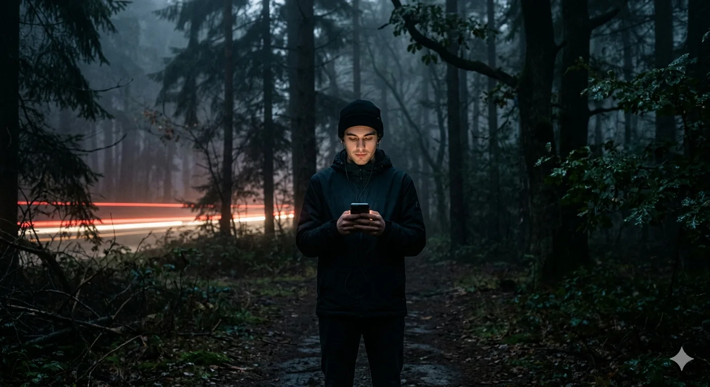 Neon Silence — Alone in the Forest Glow