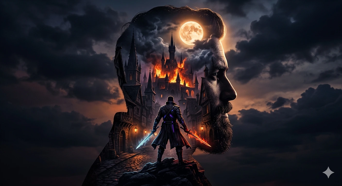 Moonlit Citadel — The Warrior Within the Shadow City