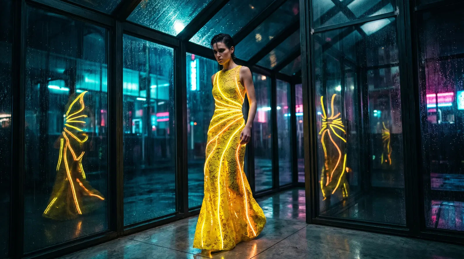 Neon Glass House — The Yellow Eclipse